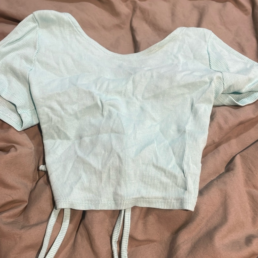 Blue crop top